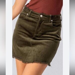 Pull & Bear - Olive Denim Skirt